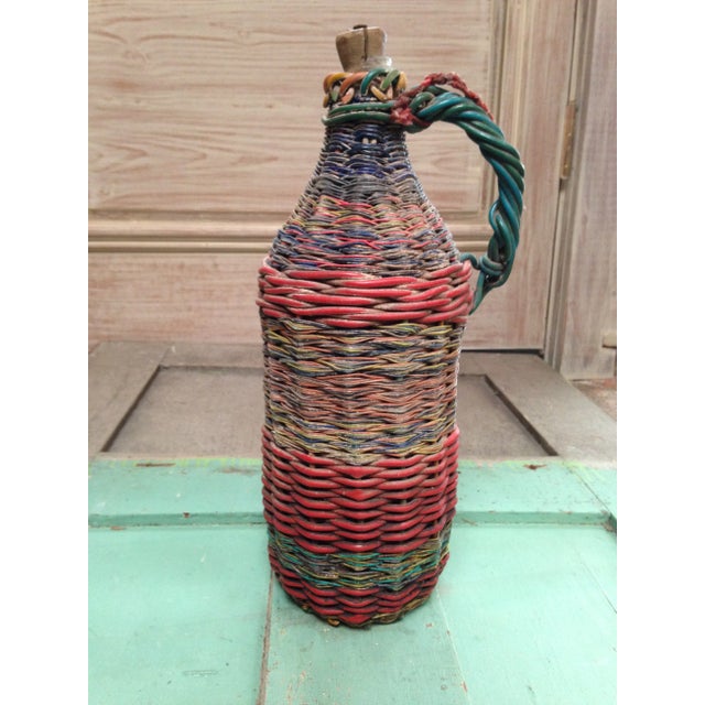Red European Mid-Century Tramp Art Wire Miners Bottle For Sale - Image 8 of 8