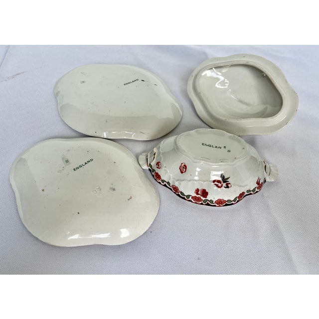 Late 1800s English Imari Style Miniature Sauce Tureen With Tiered Double Underplates For Sale - Image 10 of 18