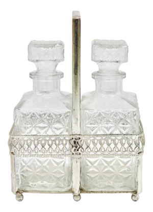 Antique English Crystal Cruet Decanter Set