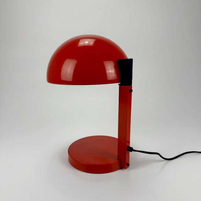 1970s Mid-Century Modern Italian Table Lamp in Red, 1970s For Sale - Image 5 of 9