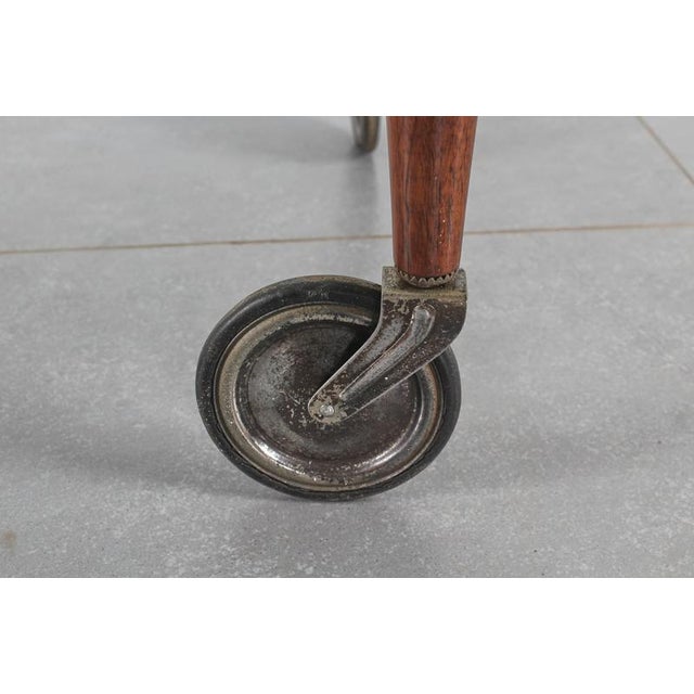 Wood and Glass Coffee Serving Cart attributed to Gio Ponti for Vitrex, Italy, 1940s For Sale - Image 11 of 17