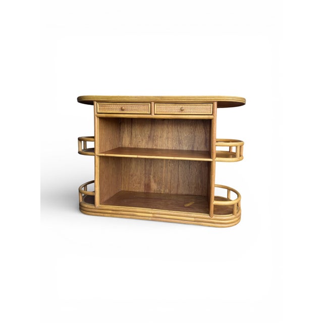 Vintage Bamboo Bar With Cane Panels, Circa 1970s For Sale - Image 10 of 12