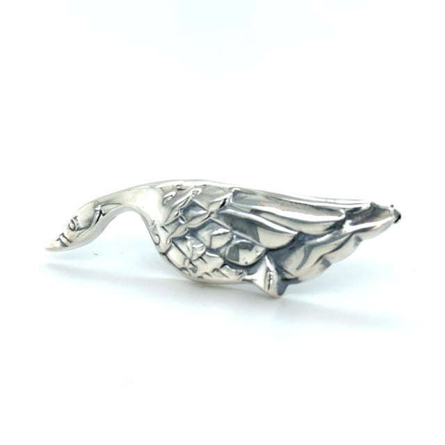 Traditional 1990s Tiffany & Co Goose Brooch Sterling Silver Estate For Sale - Image 3 of 8