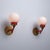 Pair of italian wall sconces dating from the 1950s, characterized by a bold geometric composition and a distinctive...