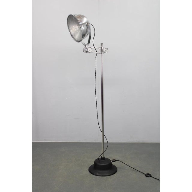 Industrial Industrial Adjustable Floor Lamp in Chromed Metal, Czechoslovakia, 1950s For Sale - Image 3 of 15