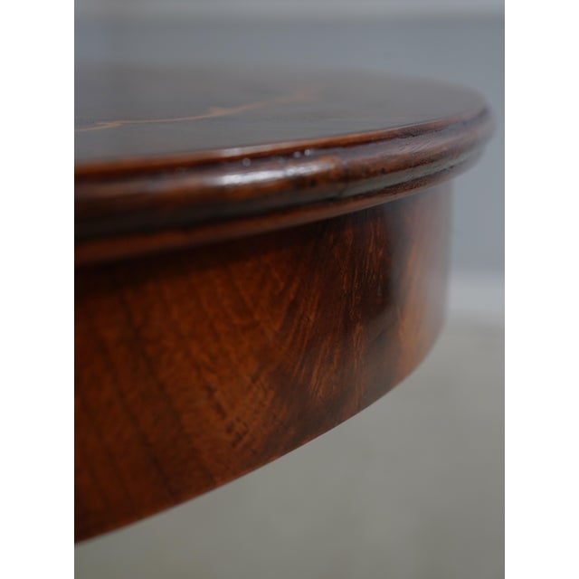 Vintage Italian Inlaid Walnut Round Lamp Table For Sale - Image 13 of 14