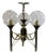 1980s Mid-Century Modern Metal 3 Lights Chandelier For Sale