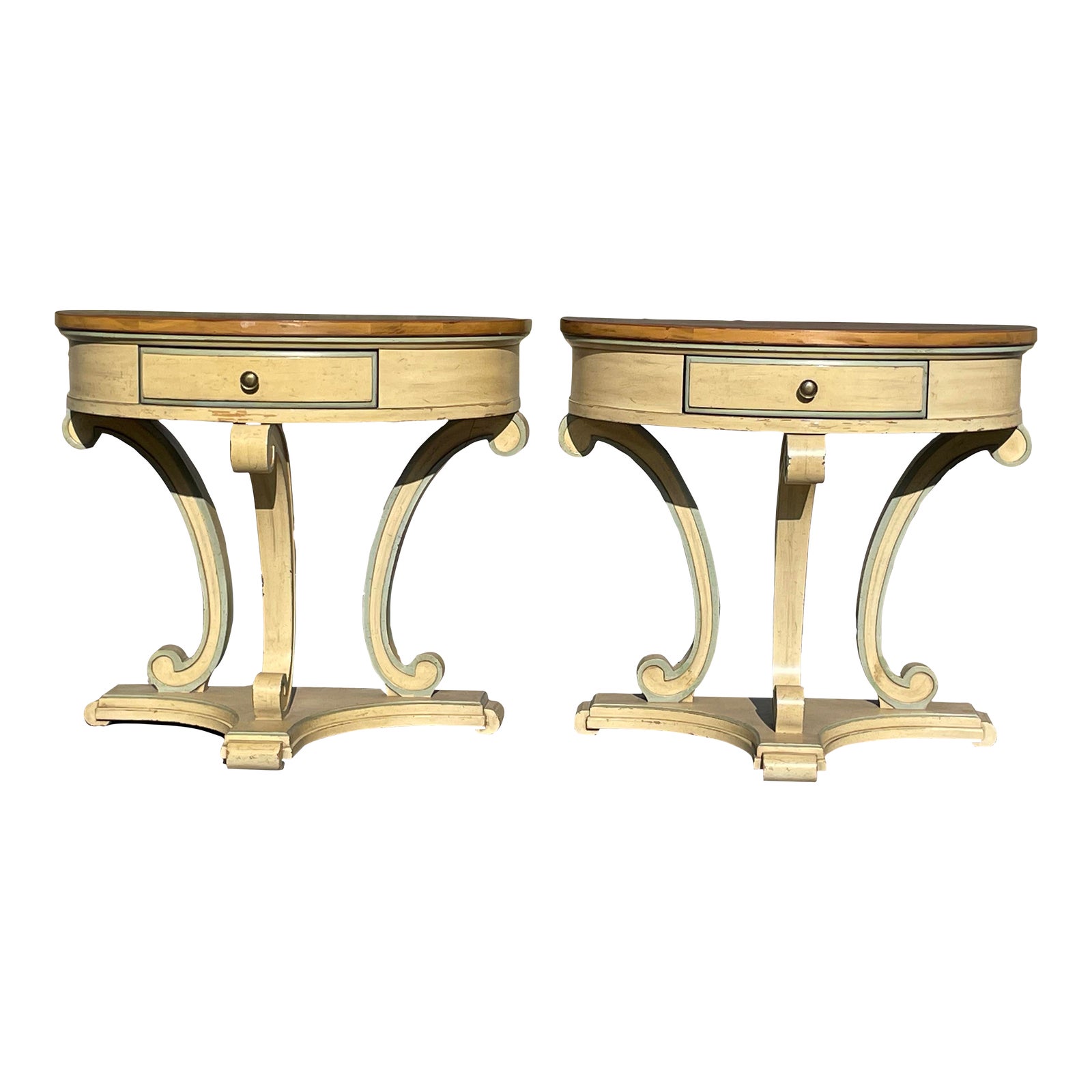 White Fine Furniture Co. Demilune Nightstands Chairish
