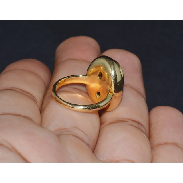 Early 21st Century GIA Certified Natural 6.80cts Ceylon Yellow Sapphire 18K Solid Gold Bezel Dome Puff Ring, size 5.5 For Sale - Image 5 of 9