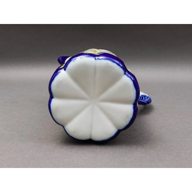 Blue Vintage Nippon Hand Painted Josephine Portrait Floral Porcelain Chocolate Pot For Sale - Image 8 of 8