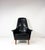 Mid-Century Scandinavian Modern Black Leather High-Back Lounge Chair For Sale - Image 4 of 8