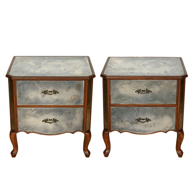 Venetian Style Mirrored Nightstands - a Pair For Sale - Image 4 of 4