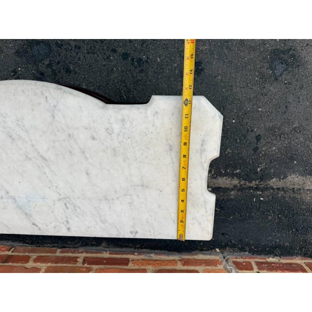 Antique Victorian Marble Top Flame Mahogany Low Console Table For Sale - Image 14 of 16