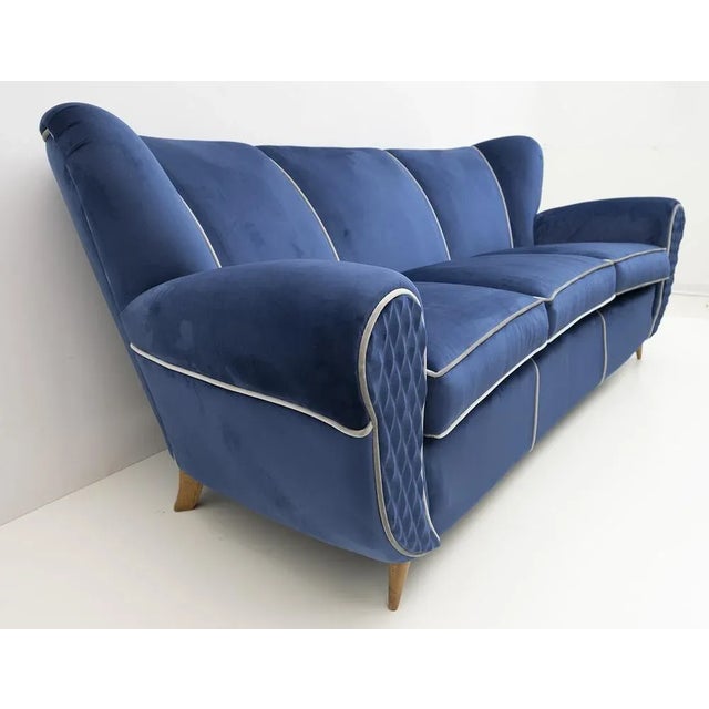 Art Déco Sofa in Velvet by Guglielmo Ulrich, Italy, 1940s For Sale - Image 3 of 14