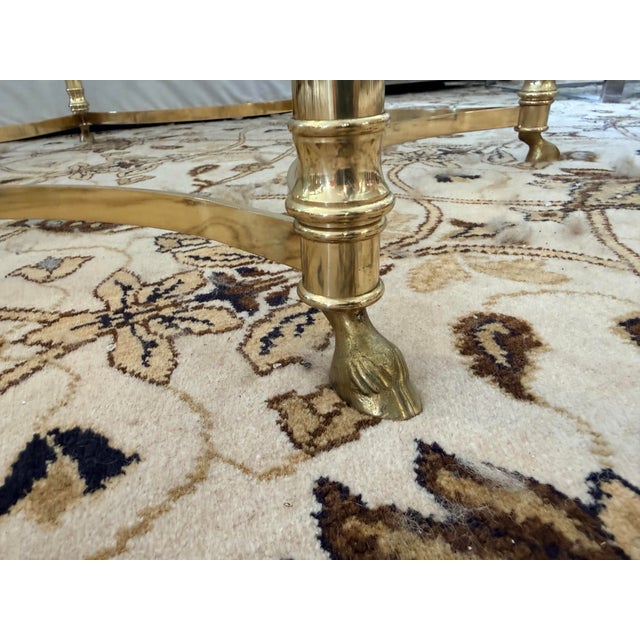Late 20th Century Maison Jansen Style Brass and Glass Hexagonal Coffee Table For Sale - Image 5 of 5