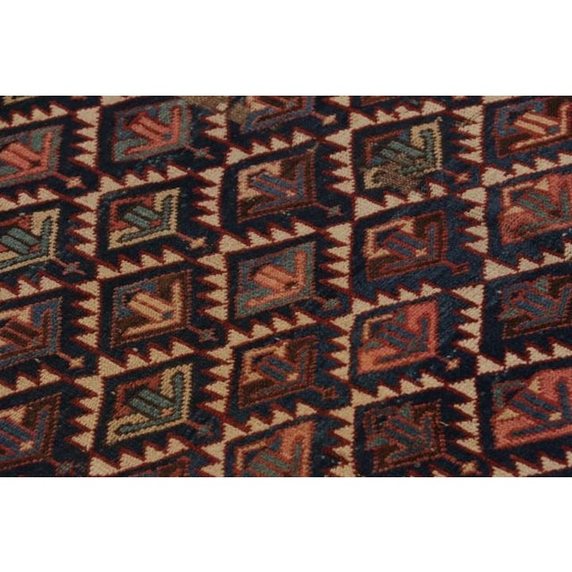 Textile Antique Kuba Rug in Beige-Brown With Tribal Geometric Patterns - Rug & Kilim For Sale - Image 7 of 9