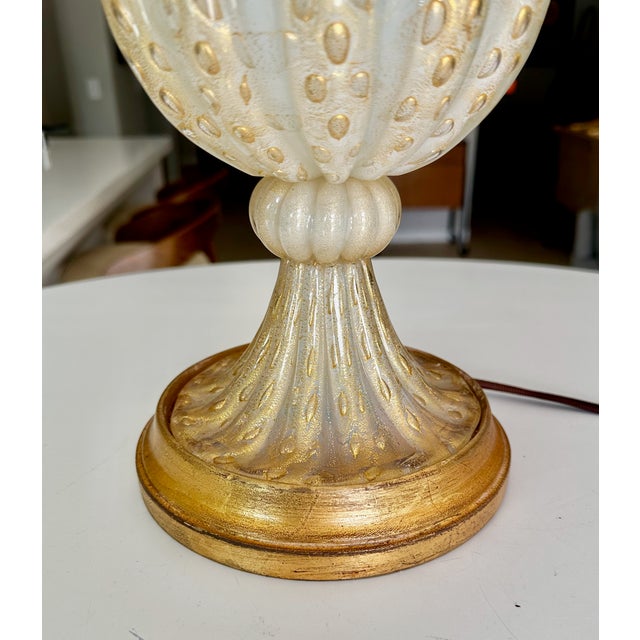 1950s Mid Century Modern Barovier & Toso Murano Coronado d'Oro Glass Table Lamp For Sale - Image 15 of 17