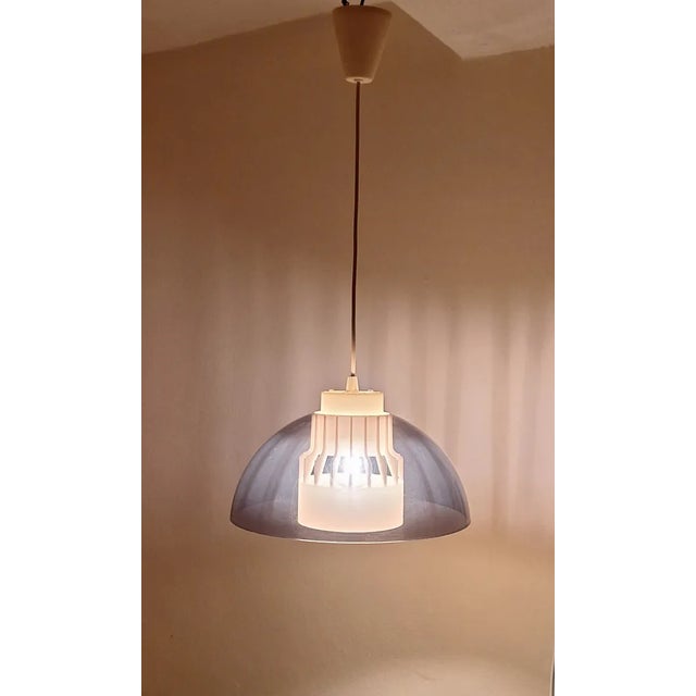 1970s Vintage Ceiling Lamp with Double Plastic Shade, 1970s For Sale - Image 5 of 8
