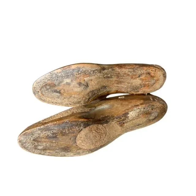 Pair of 1920s Wood Shoe Molds With Applied Leather, European Size 42 For Sale In Aspen - Image 6 of 8