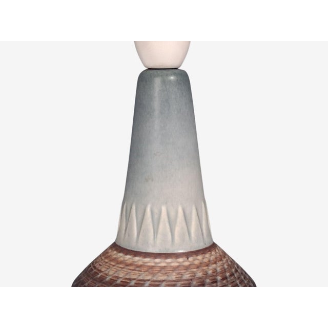 Ceramic 1960s Mid-Century Modern Soholm Stentoj, Table Lamp, Blue-Grey Glazed Stoneware For Sale - Image 7 of 10