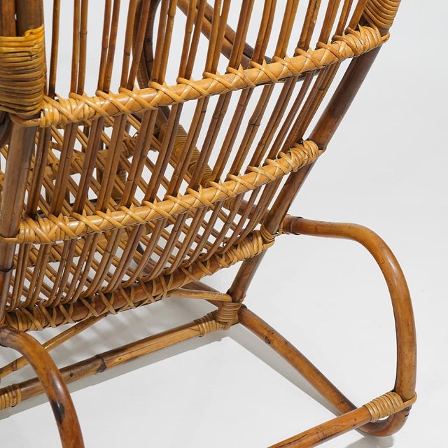 Rattan Lounge Chair, 1950s For Sale - Image 12 of 13