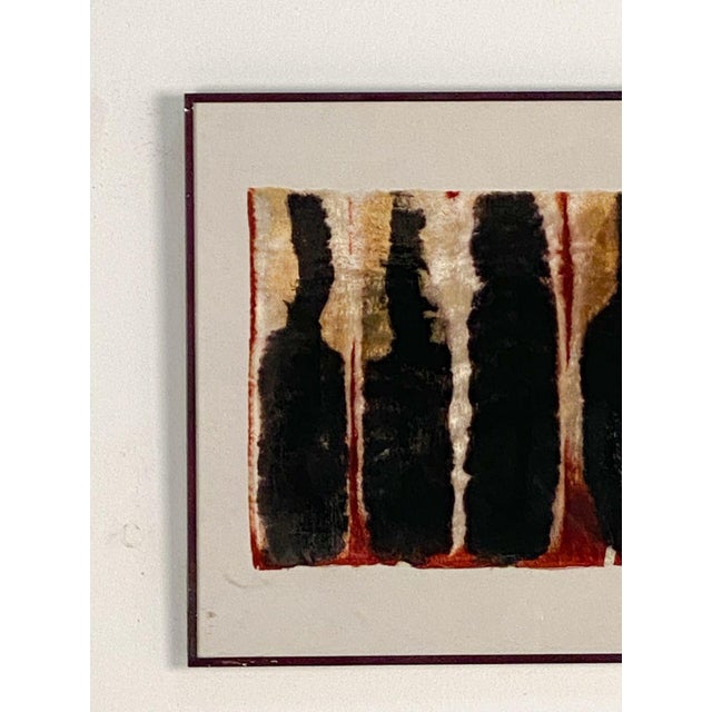 Abstract Framed Textile, Multicolored Tiger Stripes, Chile Circa 2002 For Sale - Image 3 of 5