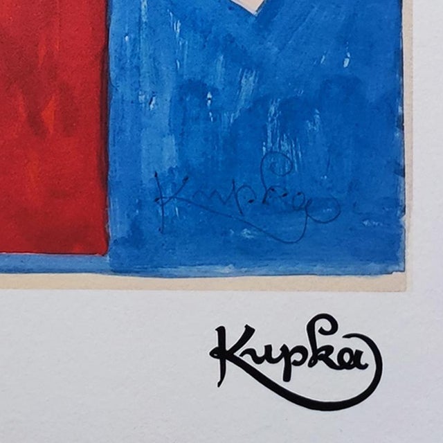 Blue František Kupka, Abstract Composition, Original Lithograph, 1970s For Sale - Image 8 of 11