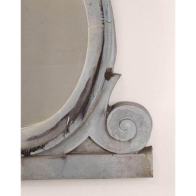 19th Century French Gray Zinc Wall Mirror For Sale In San Francisco - Image 6 of 8