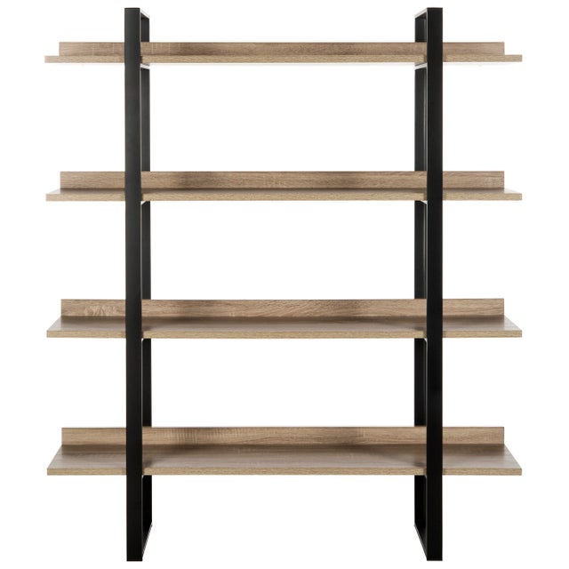 Retro Mid 4 Tier Etagere in Oak & Black For Sale - Image 9 of 9