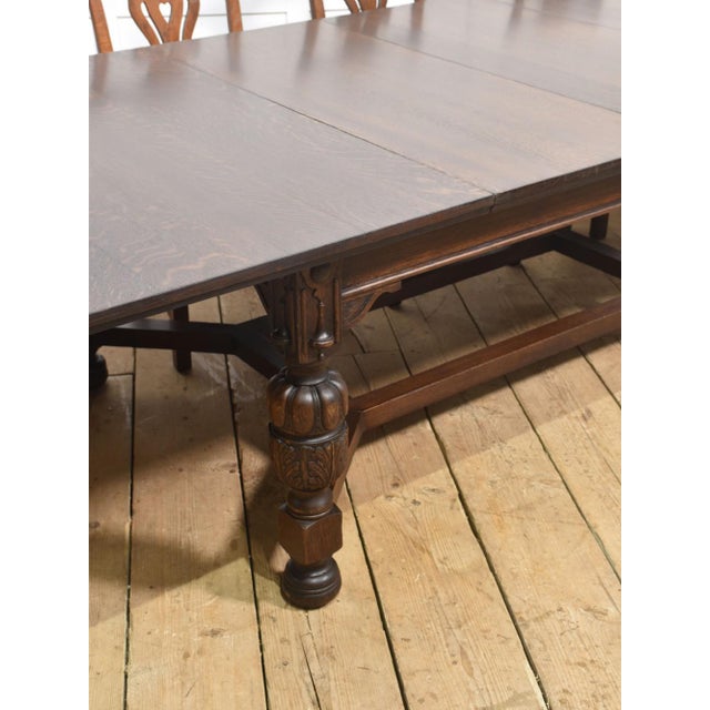 Extending Dining Table in Oak by Maple and Co, 1890s For Sale - Image 12 of 15