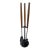 Mid-Century Modern Fireplace Tool Set, Oak & Iron, Seymour Style For Sale