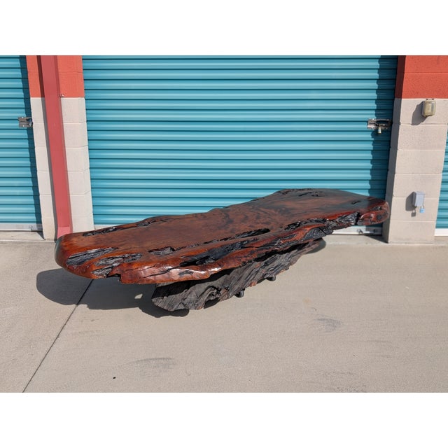 Vintage Monumental Live Edge Redwood Coffee Table, C1980s For Sale - Image 4 of 18