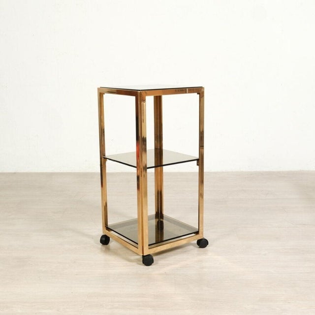 Vintage Trolley in Metal and Smoked Glass, 1970s For Sale - Image 16 of 16
