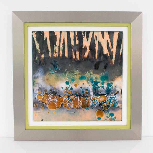 George F. Welch (1926 - 2003) designed this lovely Mid-Century modernist enamel on copper artwork. The large square...