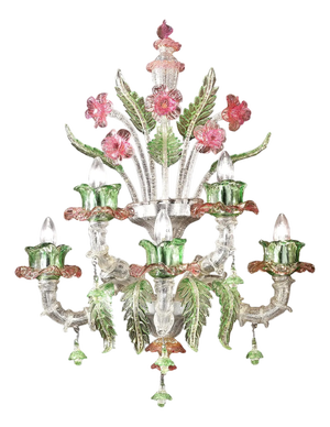 Venetian Floral Cà Rezzonico Murano Glass Wall Sconce by Simoeng