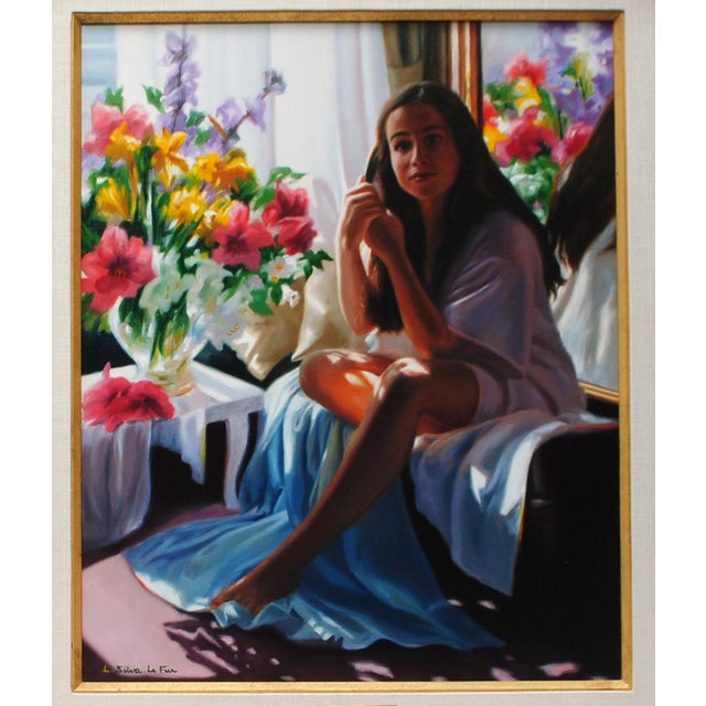This painting of Liliane Silva Le Fur's work "Reflexion" is one of the best examples of the photorealism style of painting...
