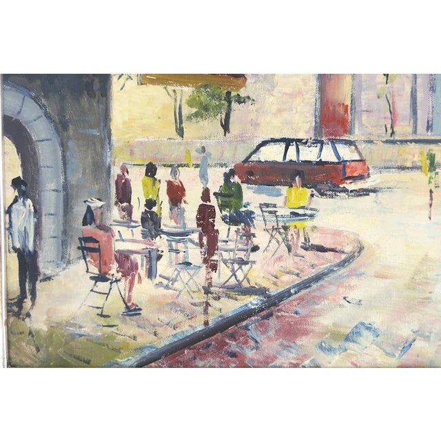 Mid century painting street scene signed "Coty" nicely framed. 21 1/2" x 28" Good condition.