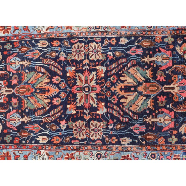 Textile Antique Hand Knotted Persain Nahavand Rug With All-Over Sub-Geometric Design For Sale - Image 7 of 12