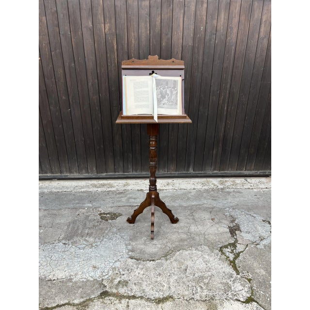 Mid-Century wooden revolving lectern, 1940s Found in an ancient villa in the Sicilian hinterland. Intact and in good...