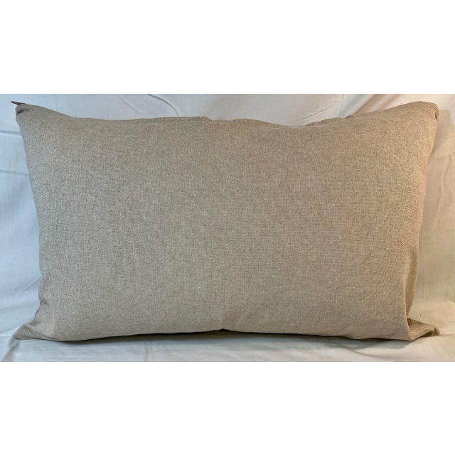 Large Bolster Pillow Decorated With a Delicate Water Color Look Floral Pattern of Soft Pinks, Greens & Oranges - Made in the U K For Sale - Image 11 of 12