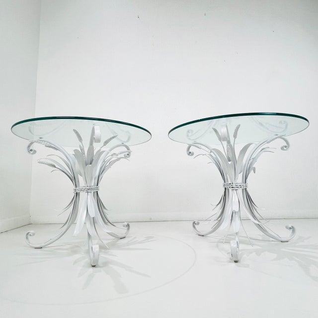 Late 20th Century Coco Chanel Style Sheaf of Wheat Side Tables - A Pair For Sale - Image 5 of 9