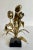 Modern Vintage Brutalist Petite Gold Metal Flower Art on Black Stand For Sale - Image 3 of 7
