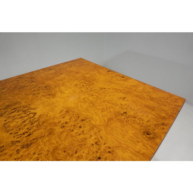 Brown Ash Burl Dining Table, 1970s For Sale - Image 8 of 12