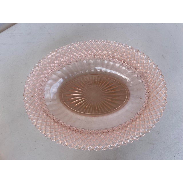 Anchor Hocking Vintage Anchor Hocking Pink Depression Glass "Miss America" Oval Serving Bowl For Sale - Image 4 of 4