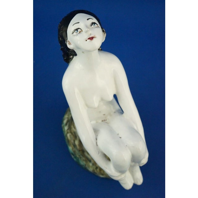 20th Century Art Deco Ceramic Sculpture of a Nude Woman by Aldo Bacchilega, Italy, 1890s For Sale - Image 12 of 18