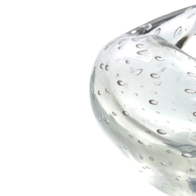 Mid-Century Bullicante Art Glass Ashtray – Clear Seeded Crystal, 1950s Italy For Sale - Image 12 of 14