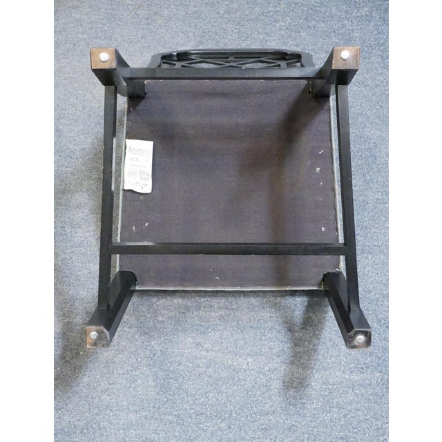 Kindel Furniture Black & Gold Chinese Chippendale Style Lattice Back Dining Side Chair For Sale - Image 9 of 10