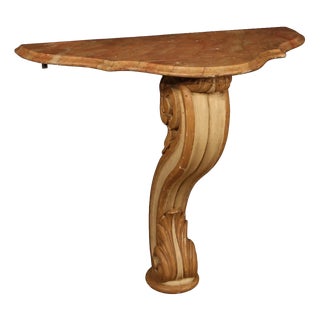 20th Century Italian Lacquered and Painted Console, 1960s For Sale