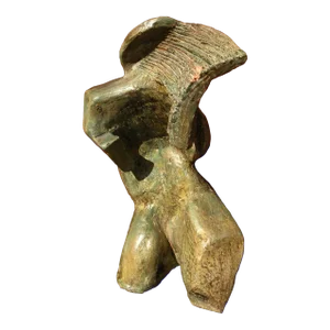 Mid 20th Century Modern Signed Figural Terra Cotta Glazed Sculpture