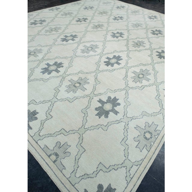 Turkish Turkish Oushak Rug 12'6" x 14'7" #18099 For Sale - Image 3 of 8